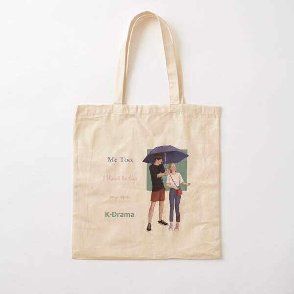 Couple in the rain (blonde hair version) Cotton Tote Bag