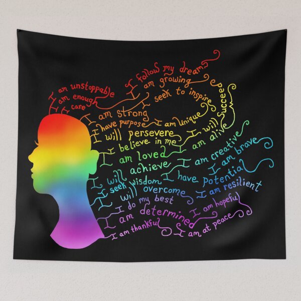Item preview, Rainbow Hair Positive Affirmation Silhouette designed and sold by Deborah Camp.