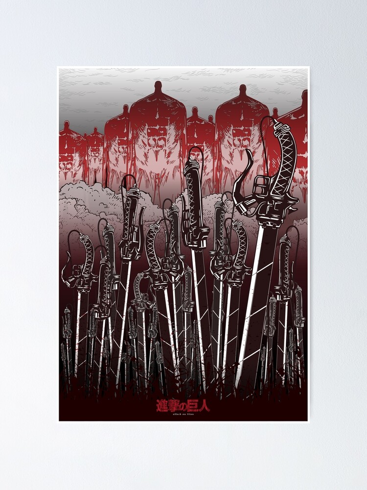 "Attack On Titan Colossal Wall Titans" Poster for Sale by Wishinglob