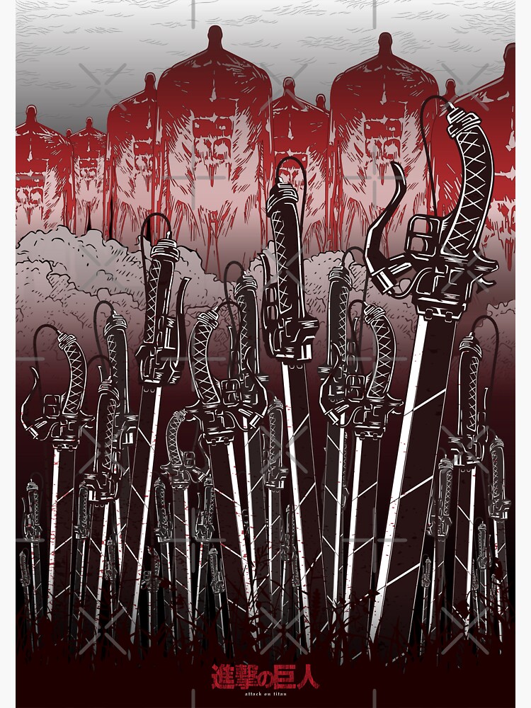 "Attack On Titan Colossal Wall Titans" Sticker for Sale by Wishinglob