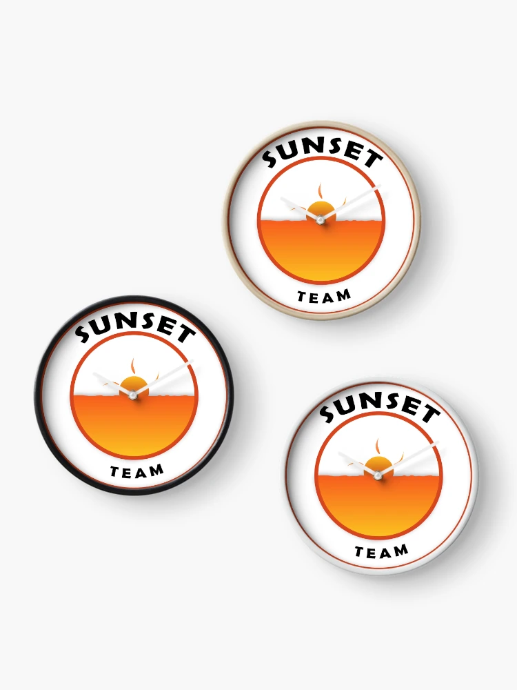 Thumbnail 3 of 4, Clock, Sunset Team designed and sold by losga.