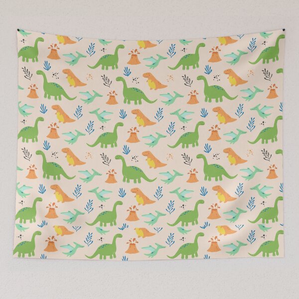 Item preview, Cute Orange and Green Dinosaur Pattern designed and sold by cgroenewald.