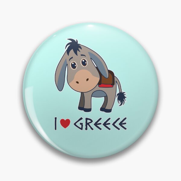Item preview, 'I love Greece' Cute Donkey designed and sold by Happy Puppy Print On Demand.