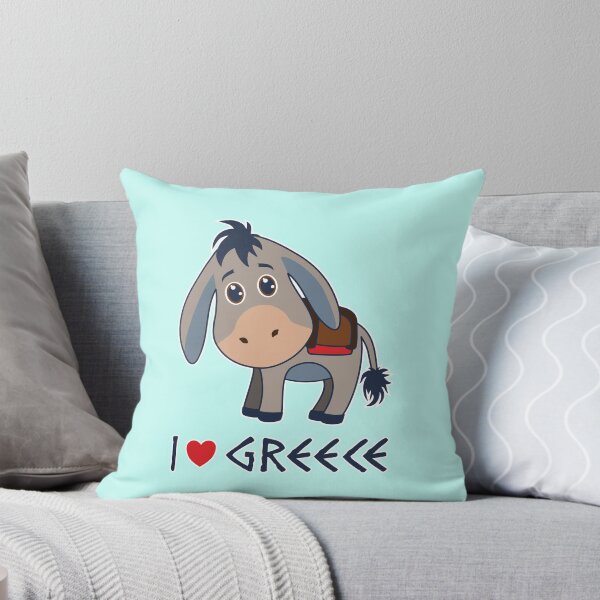 Item preview, 'I love Greece' Cute Donkey designed and sold by Happy Puppy Print On Demand.