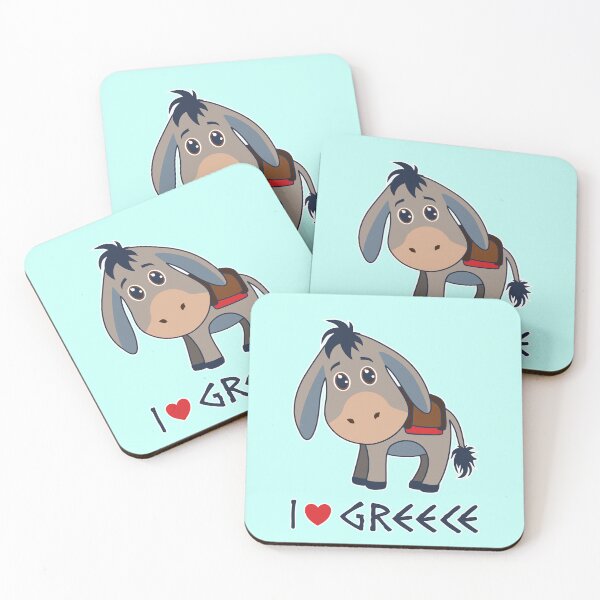 Item preview, 'I love Greece' Cute Donkey designed and sold by Happy Puppy Print On Demand.
