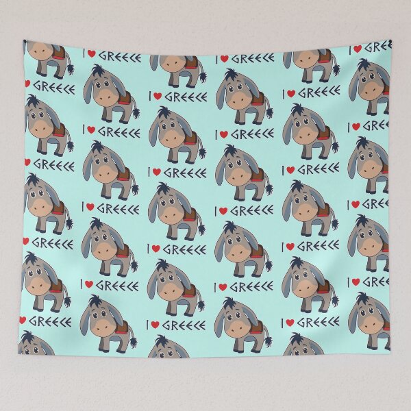 Item preview, 'I love Greece' Cute Donkey designed and sold by Happy Puppy Print On Demand.