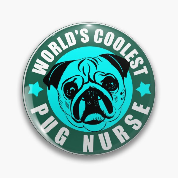 Item preview, World's Coolest Pug Nurse Small Pug Head designed and sold by Pugstuff.