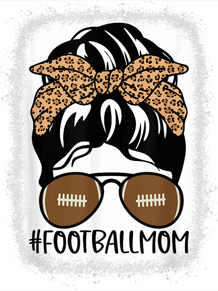 Football Mom Shirt Bleached Football Mom Life With Leopard and