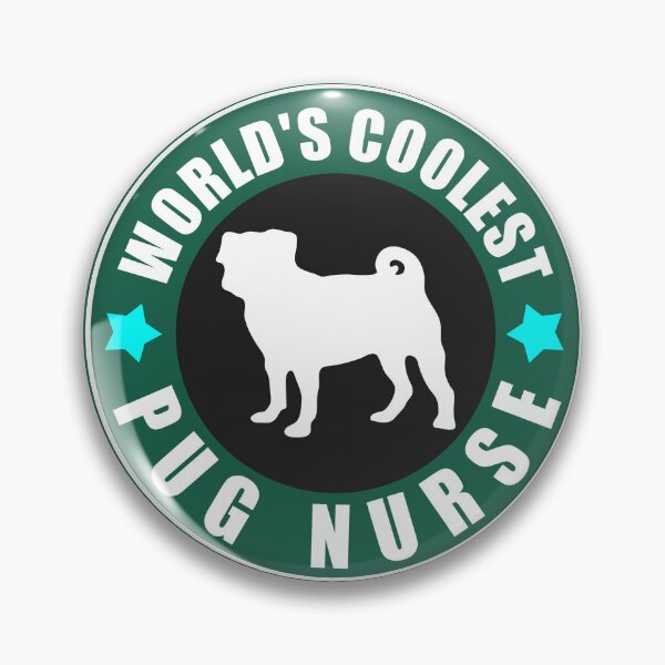 Item preview, World's Coolest Pug Nurse Small Pug Silhouette designed and sold by Pugstuff.