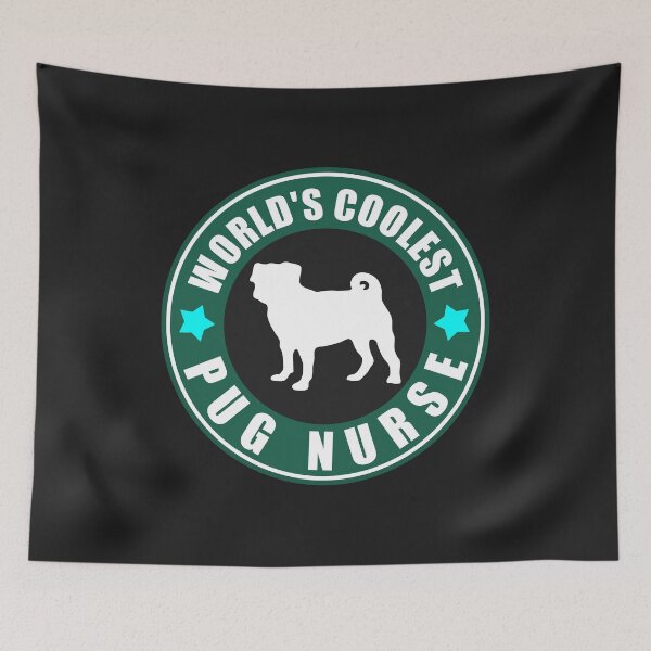 Item preview, World's Coolest Pug Nurse Small Pug Silhouette designed and sold by Pugstuff.