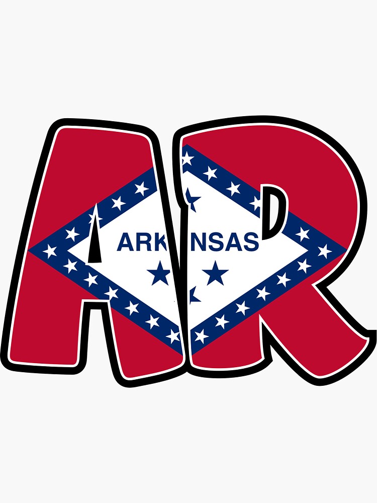 "Arkansas State Flag 2Letter Abbreviation Sticker" Sticker for Sale by