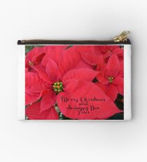Merry Christmas and Happy New Year - Christmas Poinsettia Studio Pouch