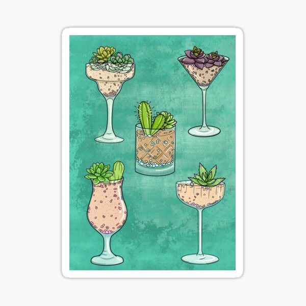 Hurricane Cocktail Plastic Free Sticker — Cocktail Art Sticker