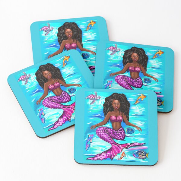 Item preview, mermaid twist out , brown eyes curly Afro hair and caramel brown skin designed and sold by Artonmytee.