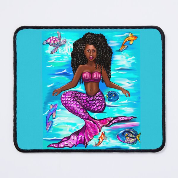 Item preview, mermaid twist out , brown eyes curly Afro hair and caramel brown skin designed and sold by Artonmytee.