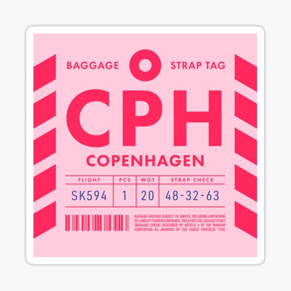 Luggage Tag D - CPH Copenhagen Denmark Sticker