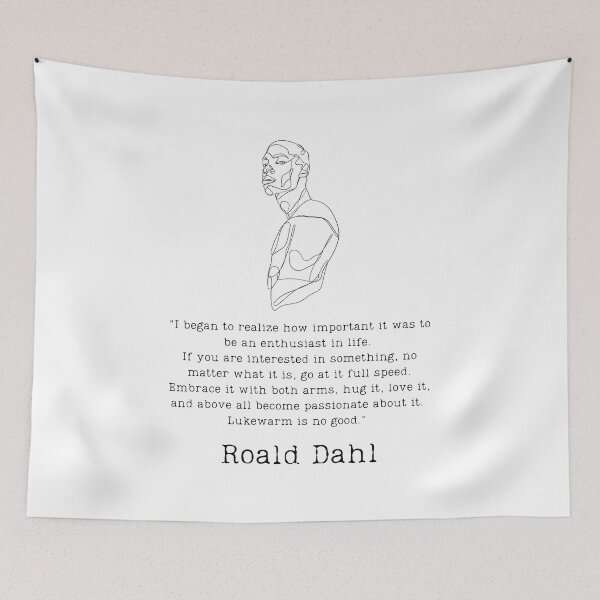 Item preview, "Be an enthusiast in life" - Roald Dahl designed and sold by BookberryGarden.