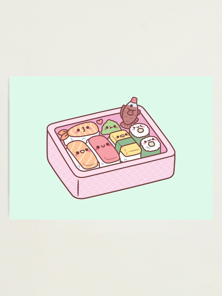 Kawaii Japanese Bento Box Sushi Poster for Sale by rustydoodle