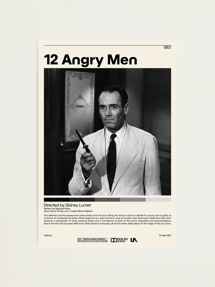 Angry Men Movie Poster Sidney Lumet Nolan Minimalist Movie Poster Photographic Print For