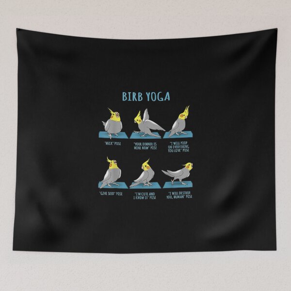 Item preview, Funny Cockatiel Yoga Poses Birb Memes Cute Parrot Doodle Essential T-Shirt designed and sold by amberk1cira.