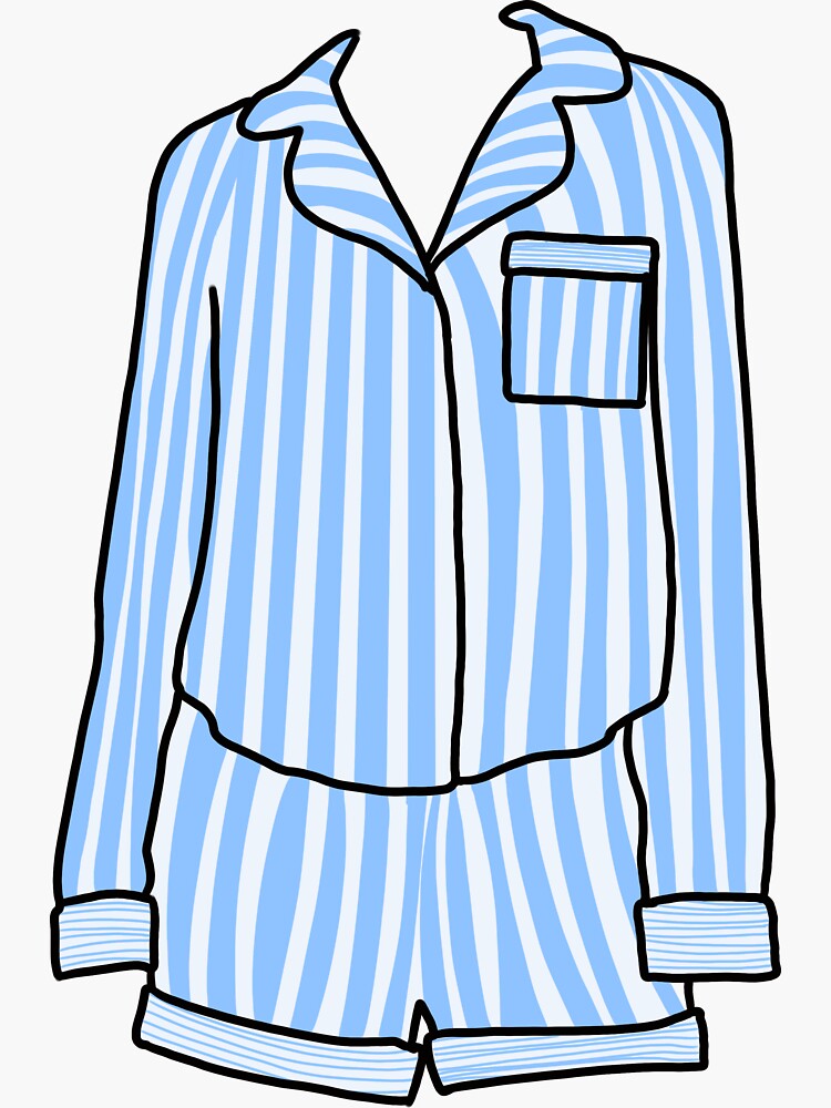 Blue Stripe Collar Sleepwear Set