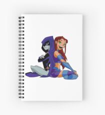 Raven and Starfire needlepoint style art Spiral Notebook