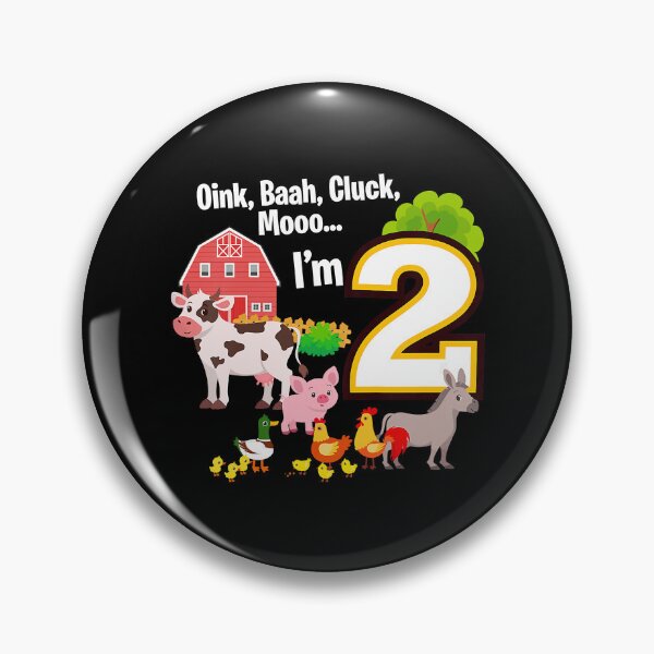 Item preview, Oink Baah Cluck Mooo I'm 2 Two Year Old Birthday 2nd Birthday Farm Birthday Party Animals designed and sold by MalloWilli.