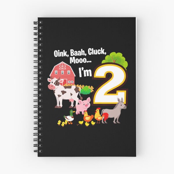 Item preview, Oink Baah Cluck Mooo I'm 2 Two Year Old Birthday 2nd Birthday Farm Birthday Party Animals designed and sold by MalloWilli.