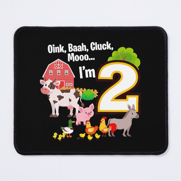 Item preview, Oink Baah Cluck Mooo I'm 2 Two Year Old Birthday 2nd Birthday Farm Birthday Party Animals designed and sold by MalloWilli.