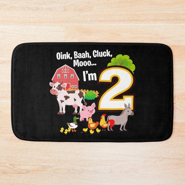 Item preview, Oink Baah Cluck Mooo I'm 2 Two Year Old Birthday 2nd Birthday Farm Birthday Party Animals designed and sold by MalloWilli.