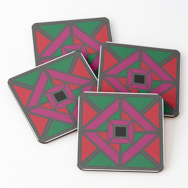 Item preview, Patch Work Design - Red and Green Triangles with purple Stripes designed and sold by SaShaCreations.