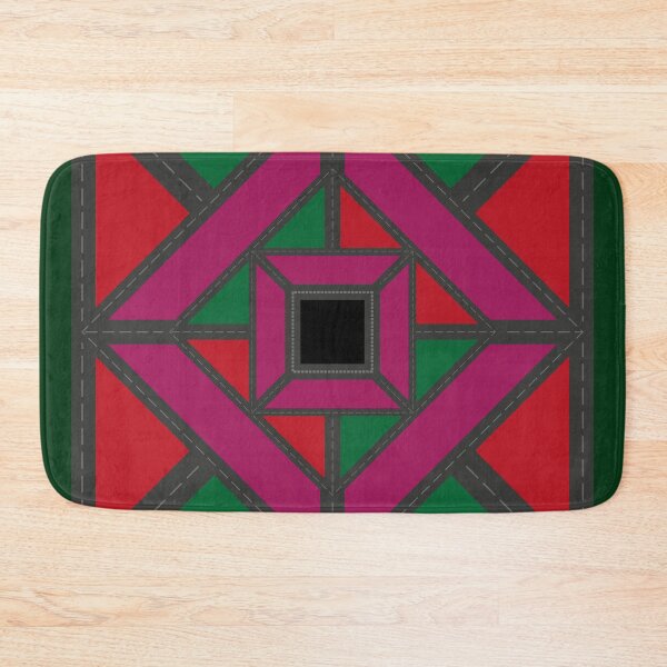Item preview, Patch Work Design - Red and Green Triangles with purple Stripes designed and sold by SaShaCreations.