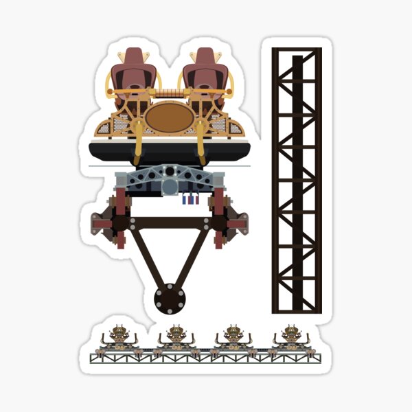 Time Traveler Rollercoaster Train Design Sticker