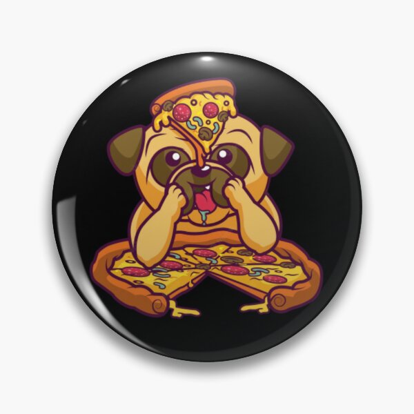 Item preview, Dog eating a pizza design pillow designed and sold by valerio07.