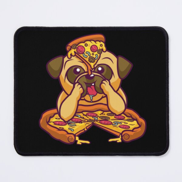 Item preview, Dog eating a pizza design pillow designed and sold by valerio07.