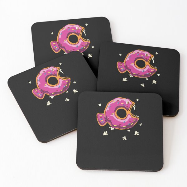Item preview, Donut piranha cartoon popcorn bubbles  designed and sold by TipTopTapo.