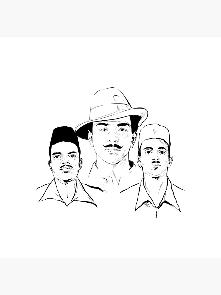 Bhagat Singh Simple Drawing @ Silhouette.pics
