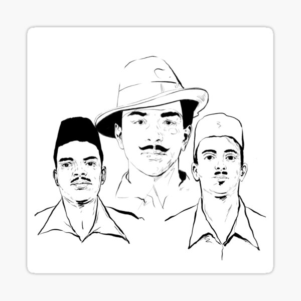 Shaheed bhagat singh Drawing easy | How to draw Bhagat Singh step by step |  Outline drawings - YouTube