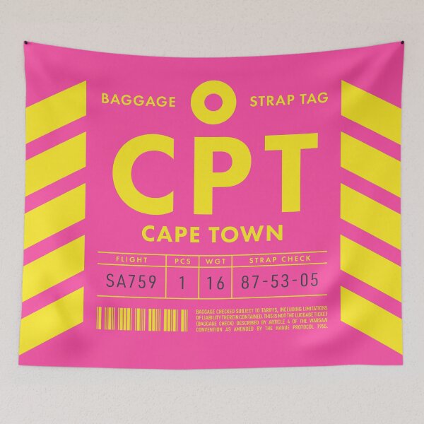 Aperçu de l'œuvre Luggage Tag D - CPT Cape Town South Africa créée et vendue par VoodooCircus.