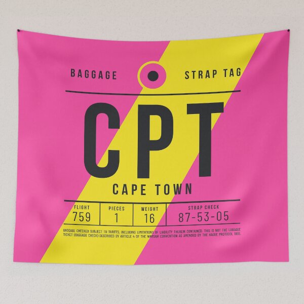 Aperçu de l'œuvre Luggage Tag E - CPT Cape Town South Africa créée et vendue par VoodooCircus.