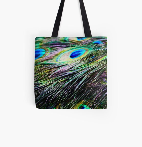 Peacock Pattern All Over Print Tote Bag