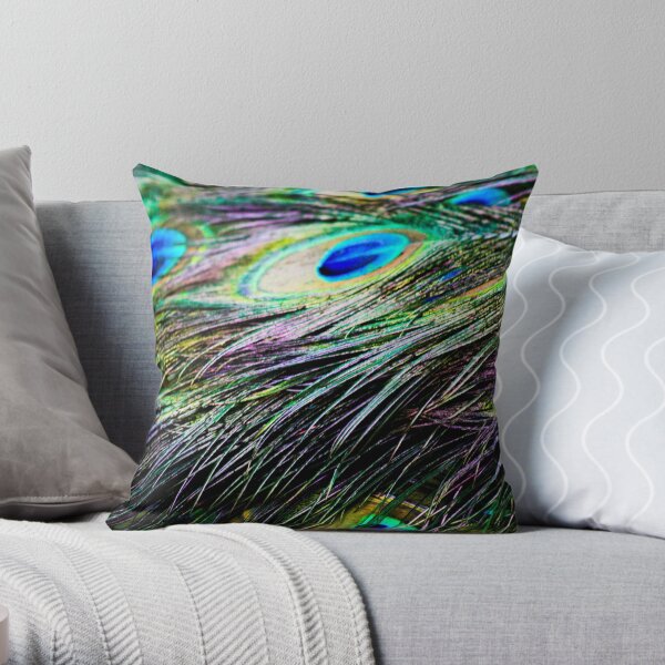 Peacock Pattern Throw Pillow