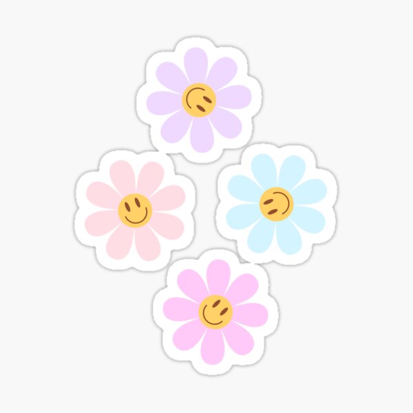 Smiley Face Flower Sticker by Happy Peach Club for iOS & Android