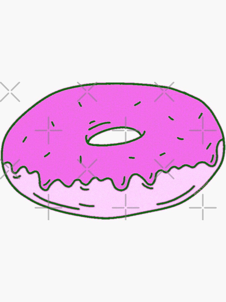 "Cute Pink Strawberry Donut" Sticker for Sale by Madebyjadee Redbubble