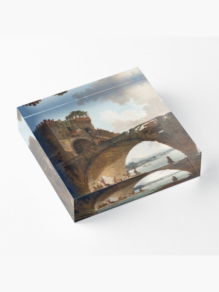 Alternate view of The Ponte Salario Oil painting by Hubert Robert Acrylic Block