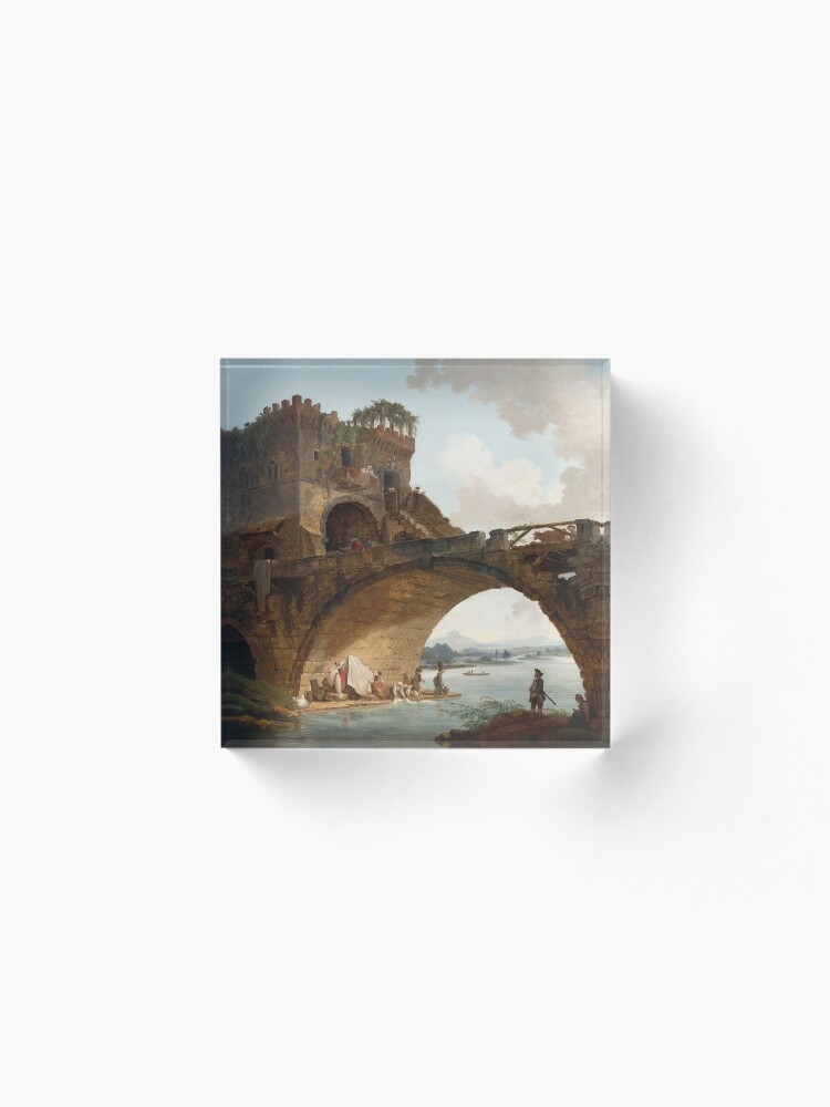 Alternate view of The Ponte Salario Oil painting by Hubert Robert Acrylic Block