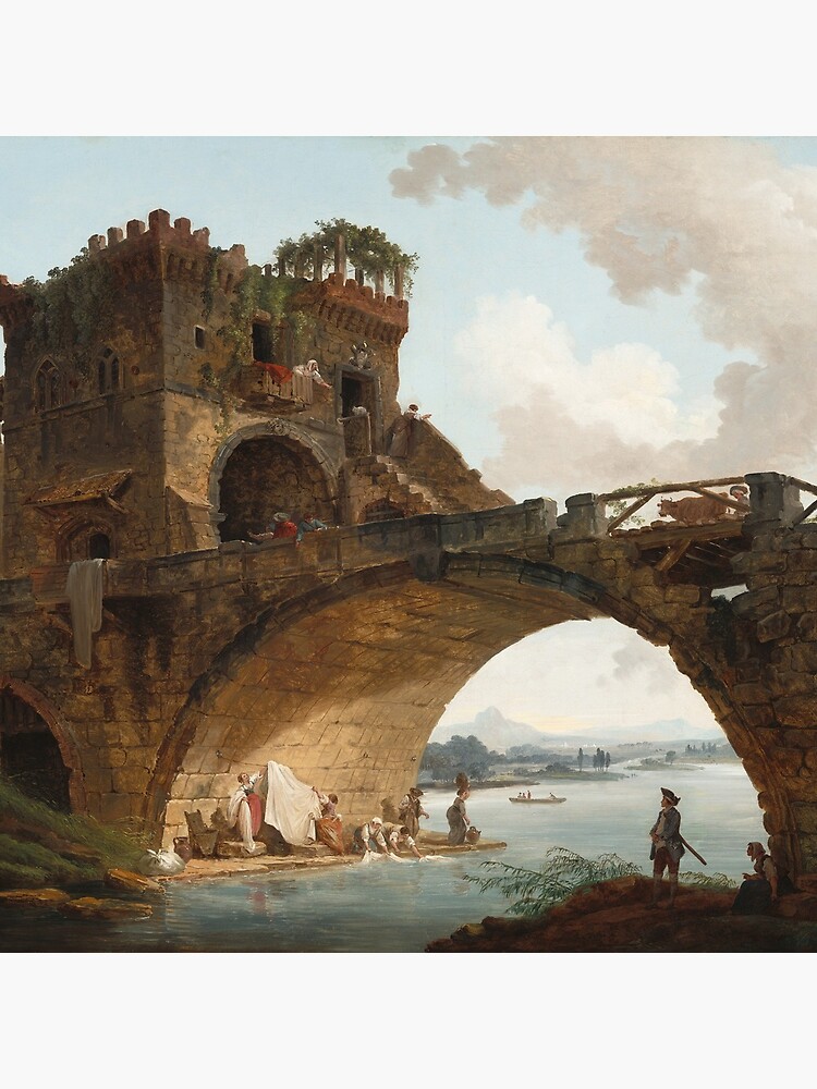 The Ponte Salario Oil painting by Hubert Robert by podartist