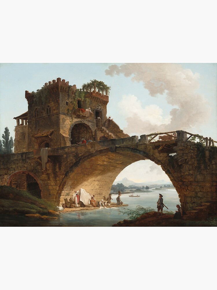 The Ponte Salario Oil painting by Hubert Robert by podartist