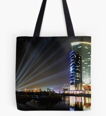 Dubai Intercontinental Hotel at night Tote Bag