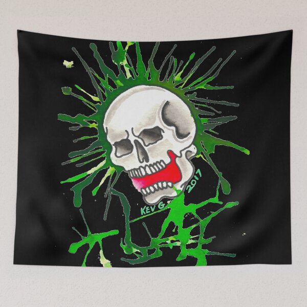 Item preview, GREEN SPLAT SKULL - Art By Kev G designed and sold by ArtByKevG.